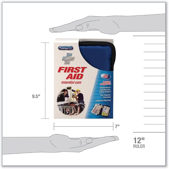PhysiciansCare 90167 Soft-Sided First Aid Kit for up to 25 People, 195 Pieces/Kit