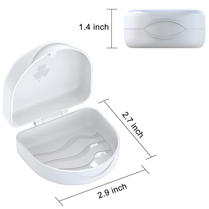 ARGOMAX Retainer Case Mouth Guard Holder Aligner Container Compatible with Invisalign Denture Storage Holder White ﻿