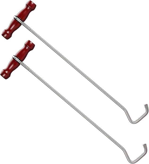 SiliFine 2 Pcs Cowboy Boot Hooks Long Shoes Pulls Stainless Steel Boot Puller with Long Handles for Men Women
