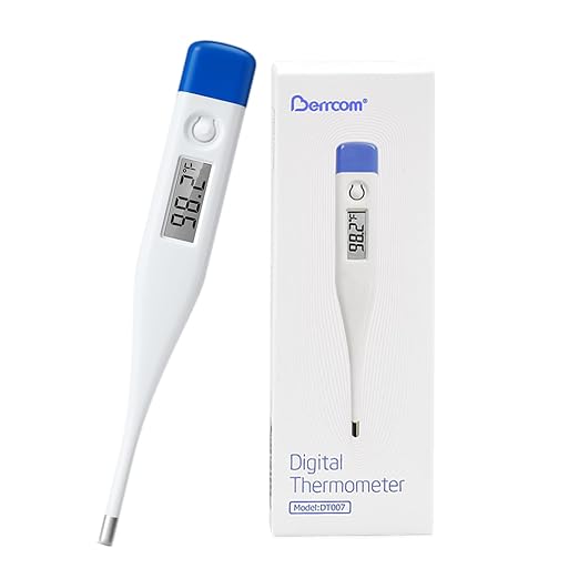 Berrcom Digital Thermometer for Adults, Kids, Babies, Oral Rectal Underarm | Medical Thermometer with Fever Alarm, C/F Switchable, Body Temperature, Fast Read, Oral in Mouth, Rectal, Under Arm Use