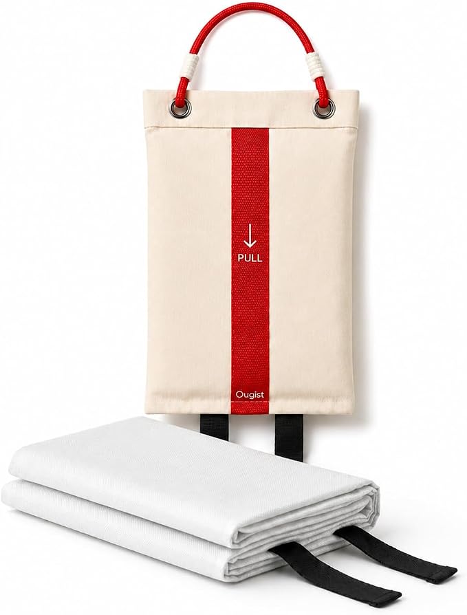Ougist Fire Blanket, 1 Pack, 40"x40" | Fiberglass, For Home and Kitchen, Flame Suppression, For Grill, RV & Camping