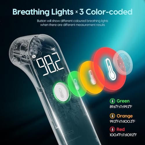 Viproud Thermometer for Adults and Kids, Fast Accurate Baby Thermometer | 1 second Result, Fever Alarm, Mute Mode, Body & Object Mode, 35 Memory Recall, Baby Essentials, Lifetime Support