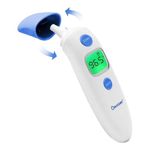 Berrcom 3-in-1 Forehead & Ear Thermometer for Adults and Kids | Touchless digital with fever alert, backlight LCD, non-contact indoor use, fast accurate for baby & child
