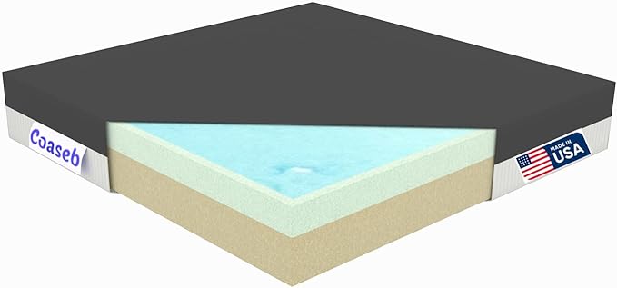 Gel Seat Cushion for Wheelchair, Office & Home Chairs – 3" Thick with 1" Cooling Gel Memory Foam + 2" High Resilience Foam, Non-Slip & Washable Cover, Pressure Relief for Long Sitting