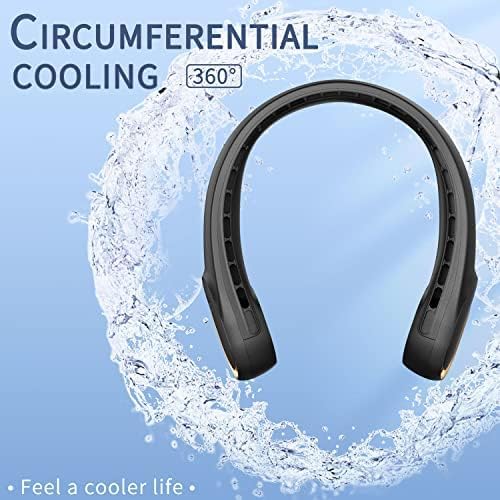 FrSara Portable Fan,Personal Neck Fans that Blow Cold Air,Upgraded 4000mAh | Long Endurance,Upgraded air volume,Easier to Use,360° Cooling,No Hair Twisting,Non-Slip Material,Rechargeable,3-Speed