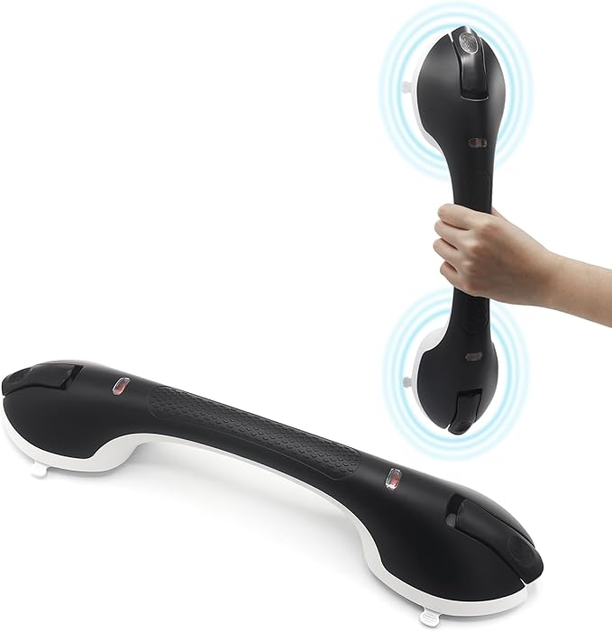 Suction Grab Bar for Shower Bathtub: Upgraded Heavy Duty Non-Slip Grip Handle with Strong Suction Cup for Bathroom Wall, Max Load 269LBS Safety Bar for Elderly Senior