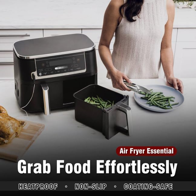 Walfos Extra Long Grill Tongs - Heavy Duty Metal Tongs - 16 & 12 inch Great for Grilling,BBQ/Barbecue,Cooking - Stainless Steel and Non-Slip Heat Resistant Silicone Handle (Set of 2)