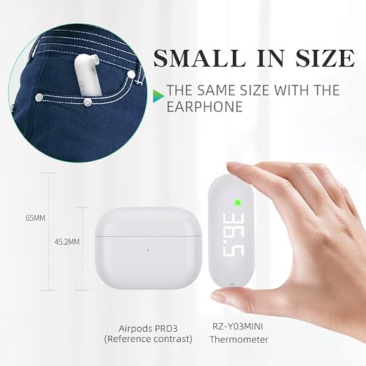 Rechargeable Medical Forehead Thermometer for Adults and Children Portable White Non-Contact Digital Thermometer with Fast 1-Second Touchless Reading White