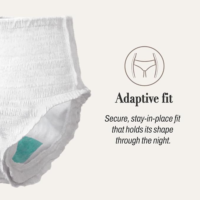 Made for Living The All-Nighter Underwear for Women & Men - Dual Absorbent Core, Leak-Free & Odor Protection - Disposable Overnight Adult Pull Ups for Women & Men - S/M - 80 Ct