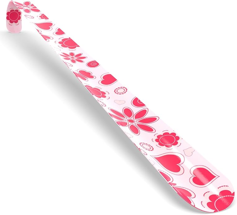 Premium Long Handle Metal Shoe Horn For Women, Seniors, Girls, Kids | 16.5" Inch Solid Shoehorn | Unbreakable, Unbendable (Pink)