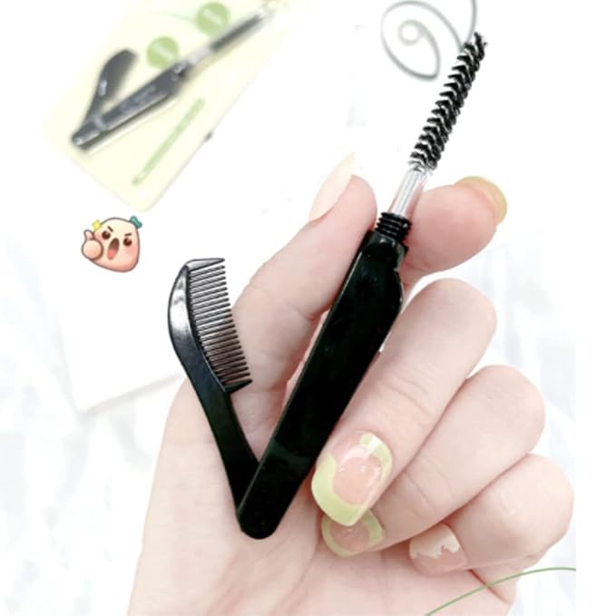 Folding Eyebrow Comb, 2 Pcs Eyelash Separator Eyebrow Grooming Brush Eyebrow Brush Makeup Cosmetic Tools for Girls and Lady