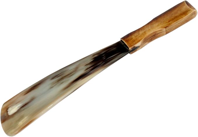 5MOONSUN5 Shoe Horn Made with Real Horn Handmade. Easy Grip Handle Shoehorn for Men,Women Seniors, Pregnancy, Elderly, Back Pain, Kids Shoes & Boots. Best Gift Idea Home or Travel Use.(9'' Bone)