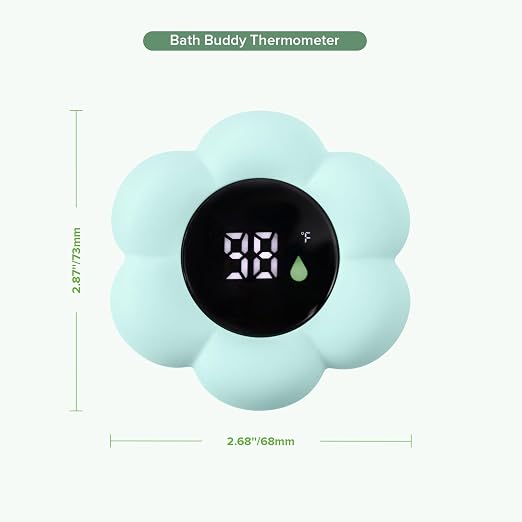 Haakaa Silicone Baby Bath Thermometer – Water Temperature Thermometer for Baby Safety, Floating Infant Bath tub Temp Thermometer for Newborns & Toddlers- Flower