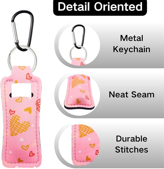 Chapstick Holder Key Chain Lipstick Holder Lip Balm Holder Keychain | Stocking Stuffers Gift, Compatible with Chapstick, Lip Balm and Lipstick, Bag Charm Accessories, Gifts for Women Friend