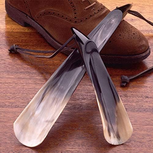 5MOONSUN5 Shoe Horn Made with Real Horn Handmade. Easy Grip Handle Shoehorn for Men,Women Seniors, Pregnancy, Elderly, Back Pain, Kids Shoes & Boots. Best Gift Idea Home or Travel Use.(8'' Horn)