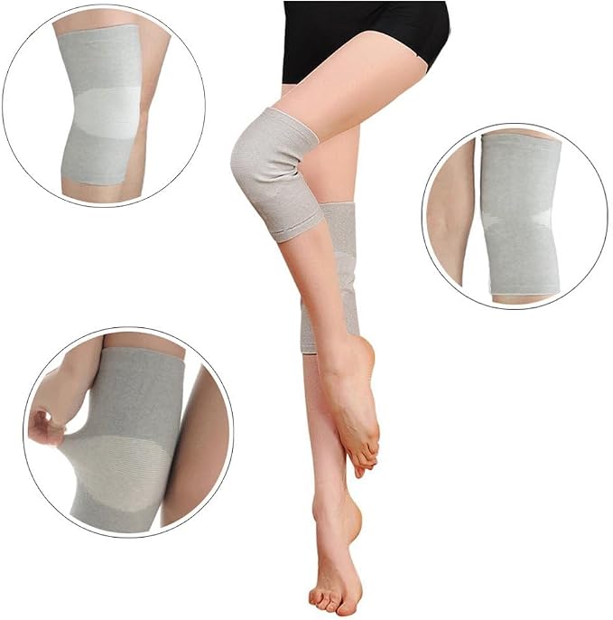 JUMISEE (One Pair Cotton Knee Sleeves for Knee Support, Circulation Improvement & Pain Relief Compression Knee Brace