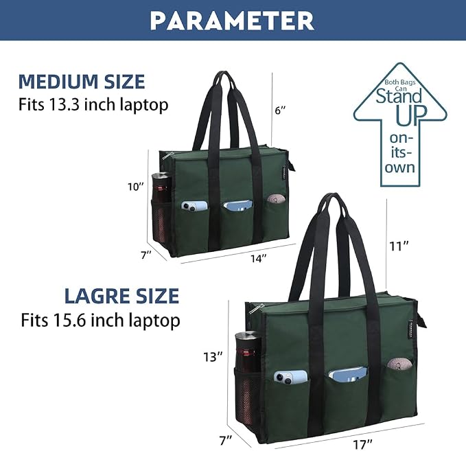 ABAMERICA Nurse Bags for Work Nursing Bag Multiple Pockets Waterproof Organizing Zip Top Clinical Bag for Nursing Students