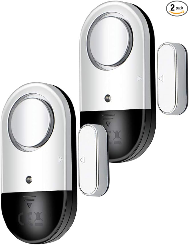 120 DB Loud Door and Window Open Alarm Sensor 2 Pack for Kids, Dementia Patients Safety, Wireless Security Alarms Keep Your Home, Pool, Cabinet, Business Safe