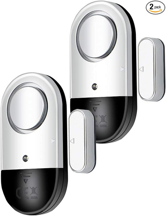 120 DB Loud Door and Window Open Alarm Sensor 2 Pack for Kids, Dementia Patients Safety, Wireless Security Alarms Keep Your Home, Pool, Cabinet, Business Safe