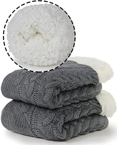 BenSorts Women Winter Thick Slipper Socks with Grippers Non Slip Warm Fuzzy Socks Christmas Gifts