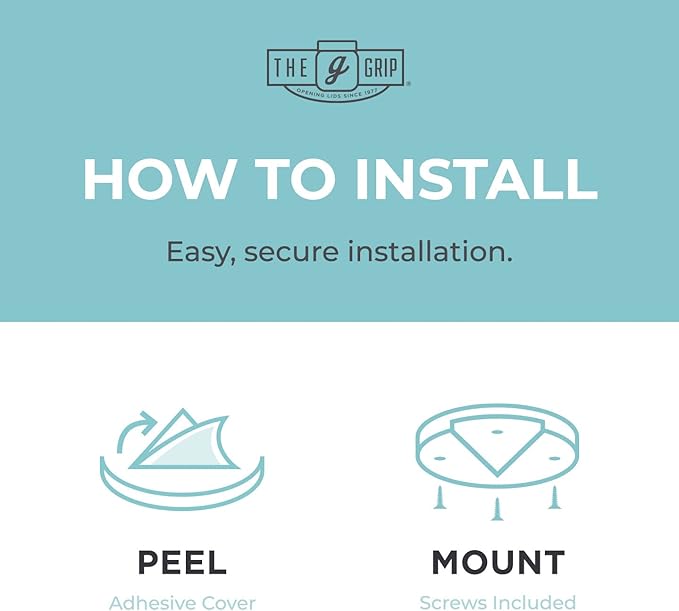 The Grip Jar Opener | Original Under Cabinet Jar Lid & Bottle Opener, Effortless for Weak Hands & Seniors with Arthritis - Made In USA