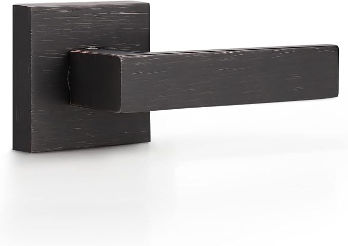 KNOBWELL Heavy Duty Dummy Lever Set for Interior Door, Heavy Duty Dummy Handle, Single Sided, Oil Rubbed Bronze, Leversets for Interior Doors, Right/Left Handing 0.93 lb(Only One Side Use)