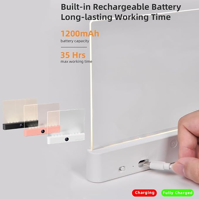 Book Light for Reading in Bed at Night Flat Reading Lights, White | 3 Color & Dimming, Rechargeable, Full Page, Flat Booklight with Timer, LED Reading Light, Bookish Gifts for Book Lovers