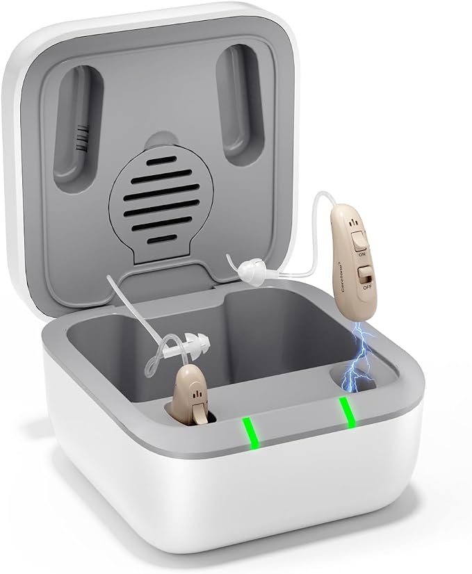 Ceretone Behind-the-Ear Hearing Aids, OTC Hearing Aids Rechargeable for Seniors with Superior Sound, Discreet & Light Weight, Great Gift