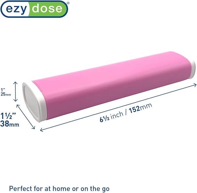 Ezy Dose Weekly (7-Day) Pill Organizer, Sliding Medicine Planner, Pink | Daily Medication Storage Case with BPA-Free Plastic with Plastic Exterior, For Tablets, Vitamins & Supplements, 6.5-Inch