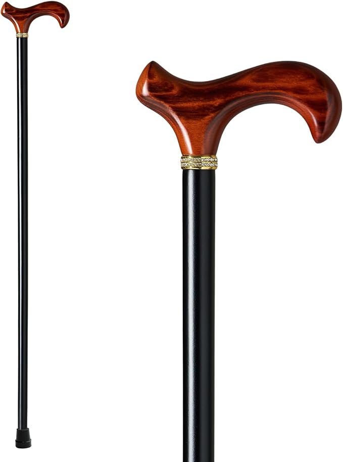 GUYUE Handcrafted Wooden Cane for Men & Women,Gentleman's Walking Sticks, Ergonomic Senior Canes, Natural Solid Wood Luxury Cane, Perfect for Gift-Giving