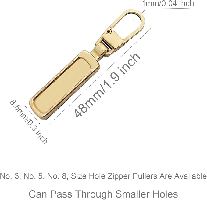 Mizeer Zipper Pull Replacement for Small Holes Zipper, Detachable Zipper Tab Repair for Clothing Jackets Boots