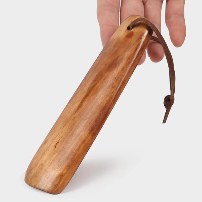 Wooden Shoe Horn for Seniors - Long Handle Shoehorn for Easy Wearing Portable and Convenient Accessory for Elderly and Adults 7.55 X 1.45 X 0.15 Inches