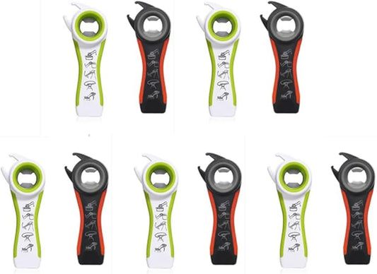 5 In 1 Multi Function Stainless Steel Plastic Can Jar Bottle Open Tighten Bottle Jar Can Opener for Small Hands, Seniors or Anyone Who Suffers from Arthritis Good Kitchen Tool (50pcs2pack)