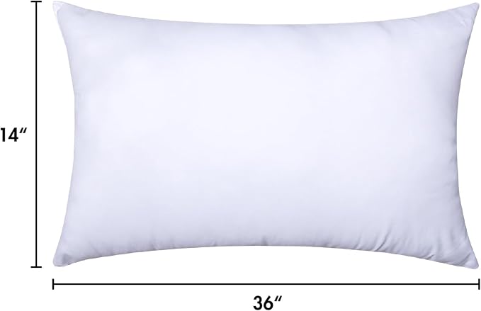 MIULEE 14x36 Inch Throw Pillow Insert for Couch Sofa Bed | Premium Virgin Filling, Soft Brushed Fabric, Rectangle Decorative Pillow, Lumbar Back and Neck Support