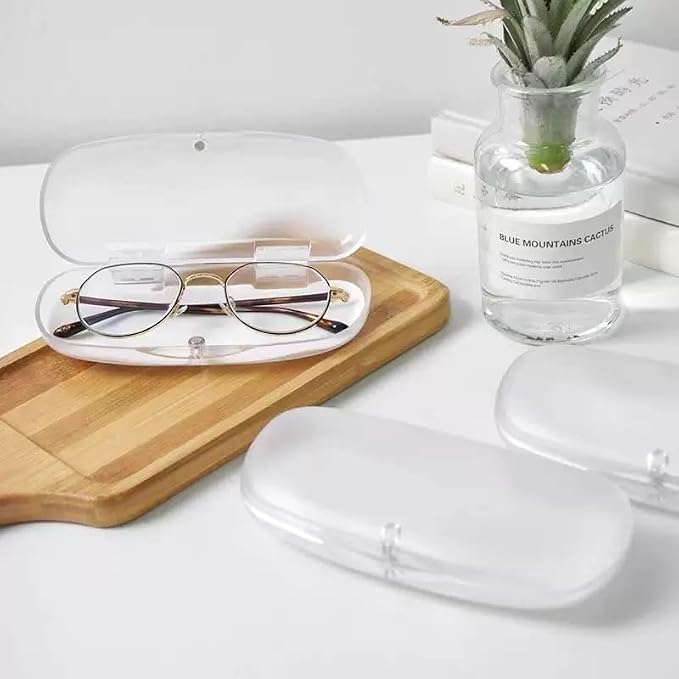 3 PCS Hard Shell Portable Glasses Cases, Frosted Translucent Protective Case for Glasses, Eyeglass Holder Box