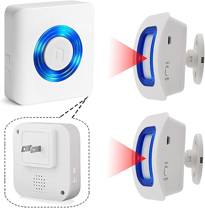 Wireless Indoor Motion Sensor Alarm, Bed Alarm and Fall Prevention for Elderly / Dementia Patients /Kids (2 Motion Detector +1 Receiver)