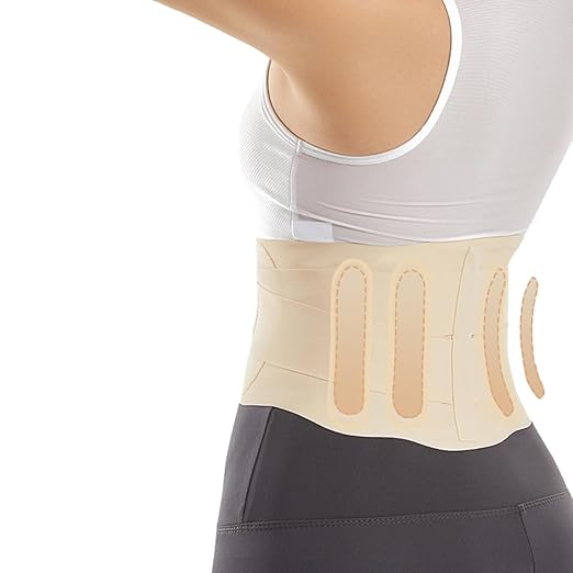 Super Thin Back Brace for Lower Back Pain Women Men, Lumbar Support Waist Support Brace for Women Lower Back Pain Relief Products, Hip Belt Waist Belt Sciatic Nerve Brace for Women Men (Beige, Large)