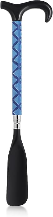 GALPADA Blue Shoe Horn Long Handle for Seniors Telescopic Shoehorn Adjustable 14 to 35 Inches Stainless Steel Portable Boot Jack for Men Women