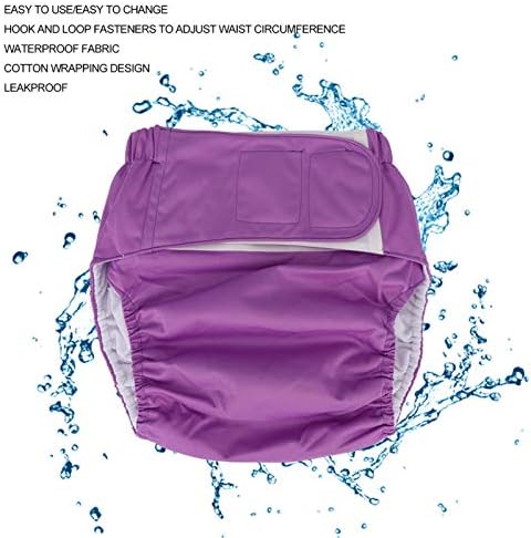 Waterproof Washable Adult Diapers for Seniors | Soft & Absorbent Reusable Pocket Nappies | Leakproof with Hook & Loop Fasteners | Free Size (19.7-49.9 Inch Waist)