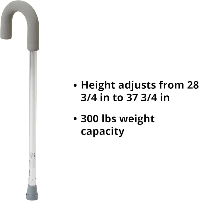 McKesson Aluminum Round Handle Cane 28.75" to 37.75" H