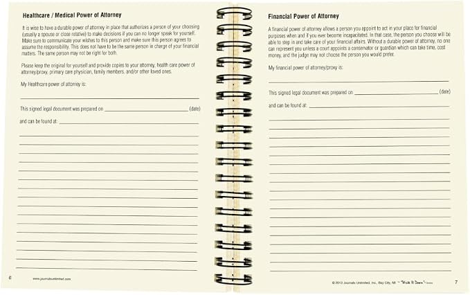 Write it Down Series by Journals Unlimited, Guided Journal, When I'm Gone, My Info, Wishes & Thoughts, Full-Size 7.5"x 9", Kraft Hard Cover, Made in USA