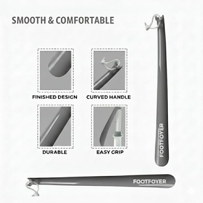 Long shoehorn that is comfortable to wear and has a handle is ideal for both men and women