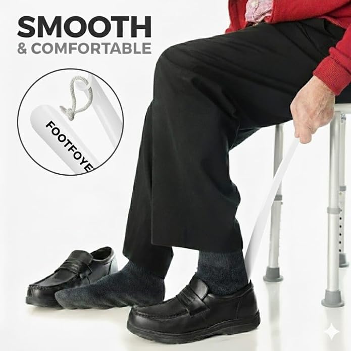 Long shoehorn that is comfortable to wear and has a handle is ideal for both men and women