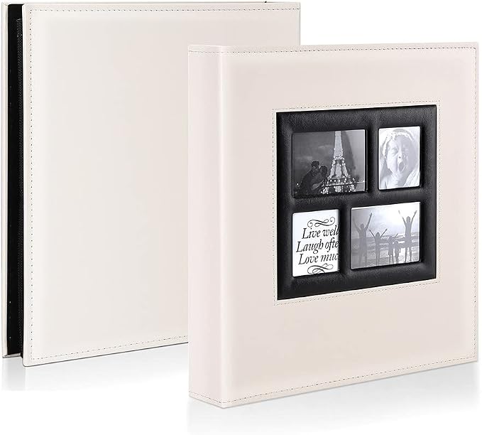 Ywlake Photo Album 4x6 600 Pockets Photos, Extra Large Capacity Family Wedding Picture Albums Holds 600 Horizontal and Vertical Photos Beige