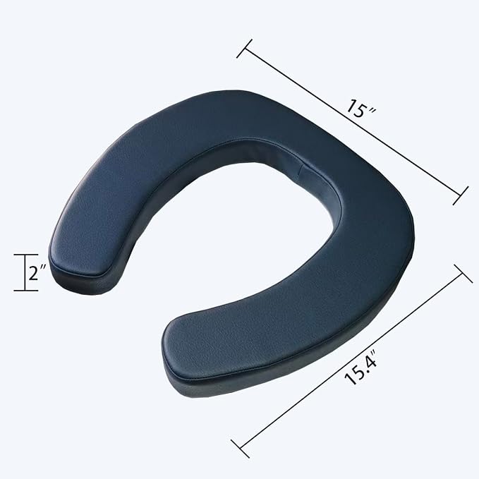 Toilet Seat Cushion Toilet Seat Riser with 2-inch High-Density Foam Performance Microfiber Fabric-Suitable for Standard,Elongated Toilets Bedside Commode(Dark Blue)