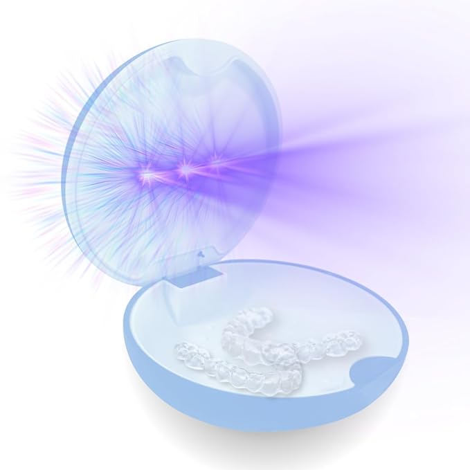 Tare&co UVC Ultraviolet Retainer Case Compatible with Invisalign, Mouth Guard Case, Dental Braces Case Slim Battery Powered, Aligner (Periwinkle)