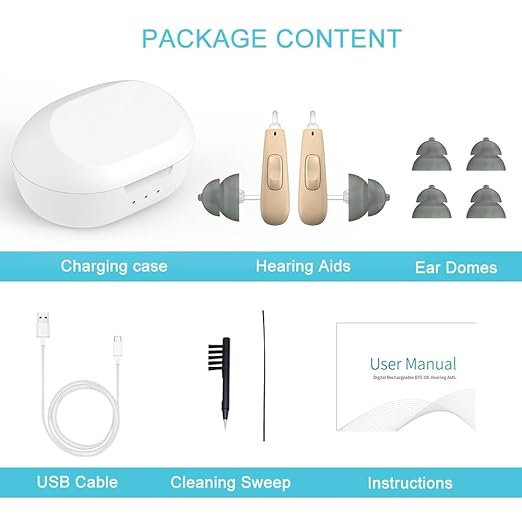 True Hearing Aids Not Amplifier 11 Channels Professional Rechargeable Waterproof Hearing Aids for Seniors Serve with Noise Cancelling Hearing Aid with Magnetic Charging Box