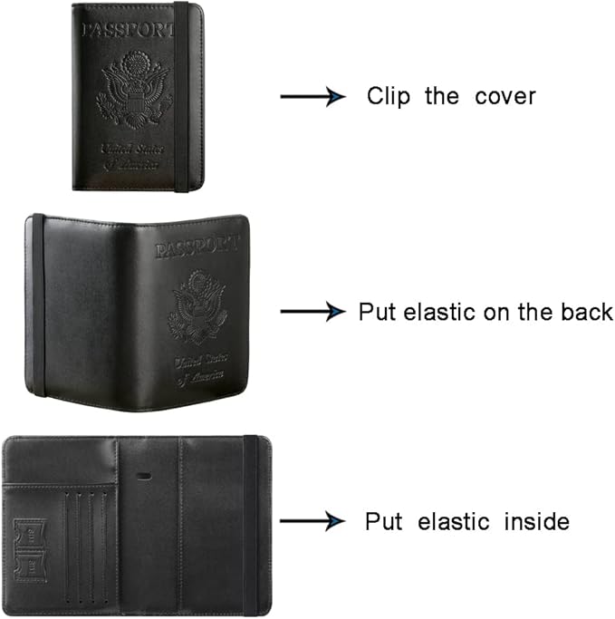 Passport Holder, Travel Essentials, Passport Cover, RFID Travel Wallet | Passport Wallet, Travel Accessories, RFID Blocking, Synthetic Leather Card Case, International Must Haves, For Women Men