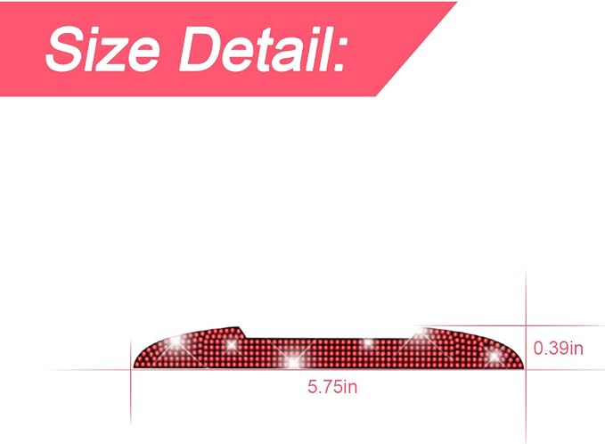 4PCS Bling Car Door Handle Scratch Protector, Red | 5.75x0.39 Inch, Universal fit, side panels/mirror edges, stainless steel, rhinestones, adhesive backing, exterior accessories