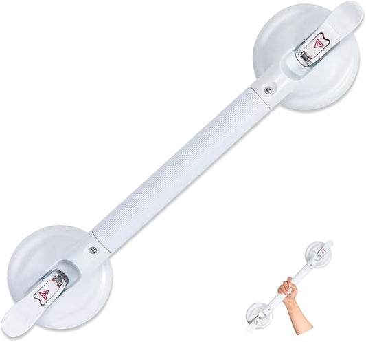 21inch Upgrade Suction Shower Grab Bar, Portable Shower Handle Bar Suction Grip Bar Bathtub Handle with Strong Hold Suction Cup Fitting and Rapid Release for Bathroom(Max Capacity :300lb